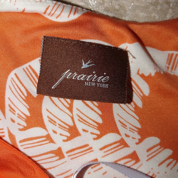 PRAIRIE NEW YORK CRUSH ORANGE STRAPLESS DRESS WITH BONED SIDES S - Picture 5 of 5